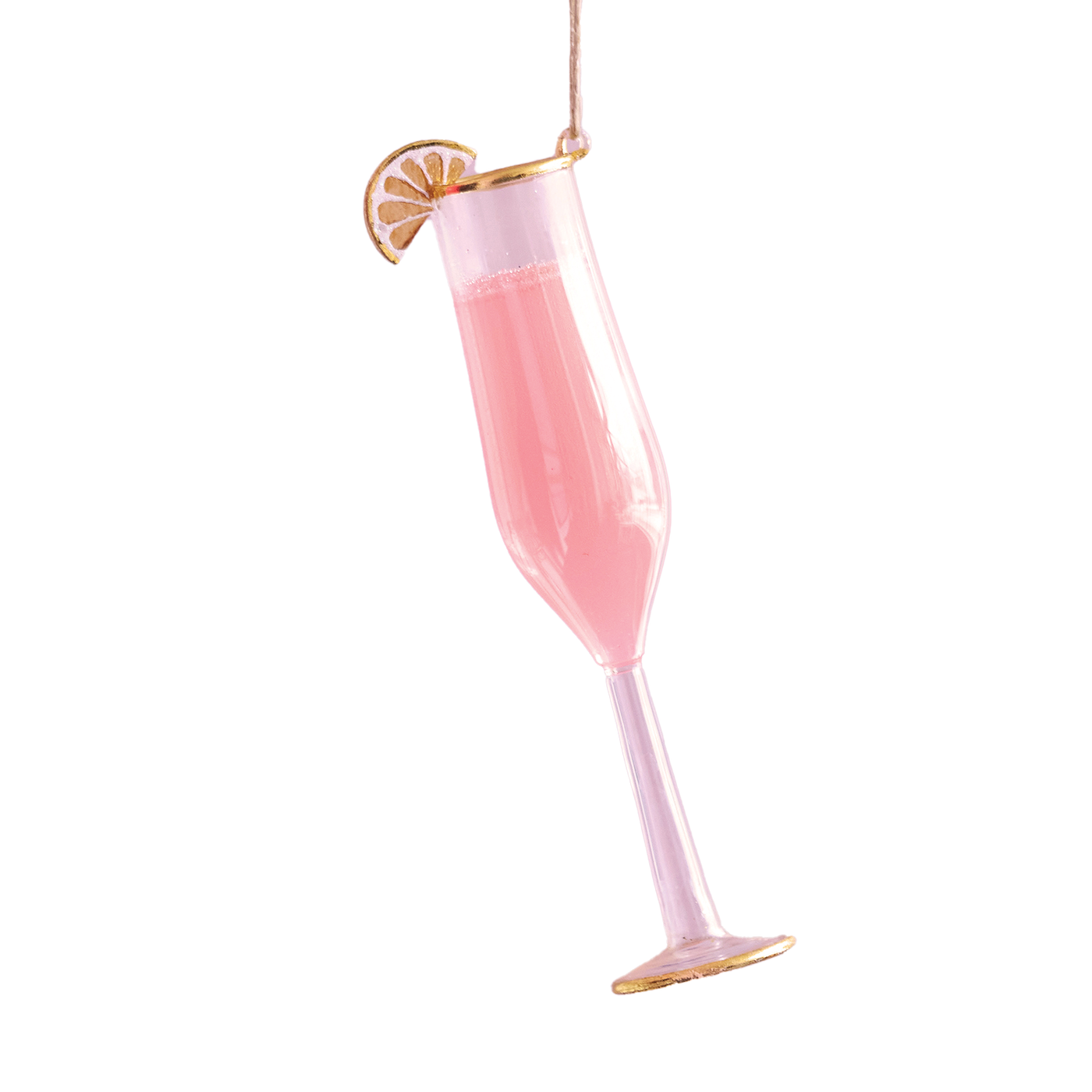 Champagne Cocktail Ornament - Light Pink