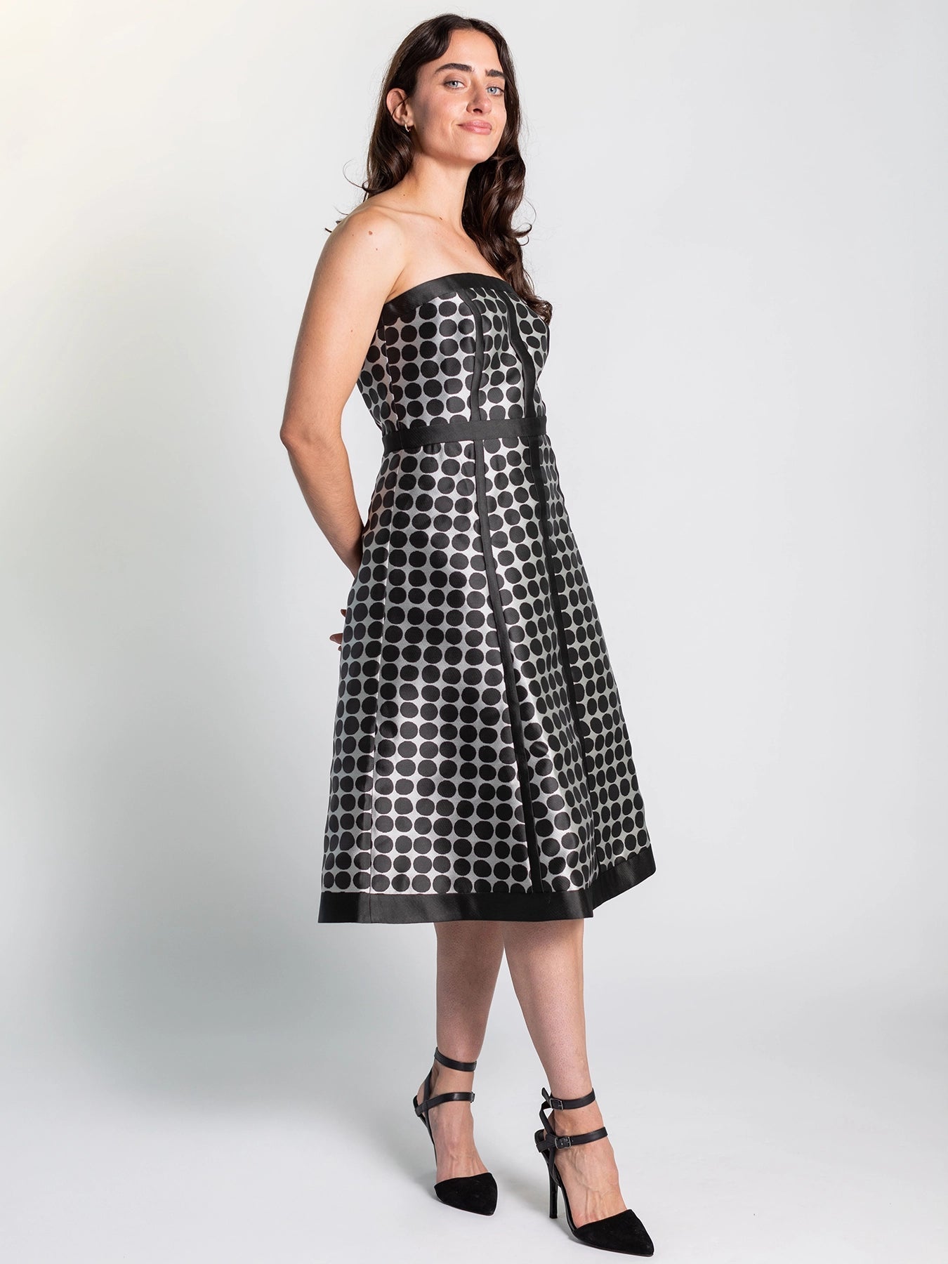 Lila Dress Black Dots