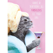 Cat Martini Birthday Card
