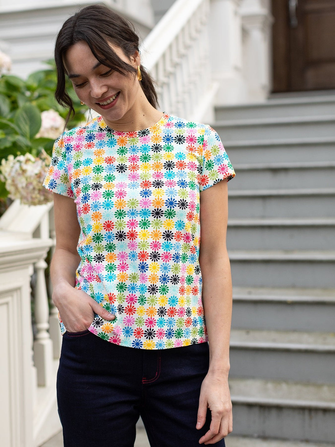 Maisie Cotton Tee Spritz Multi