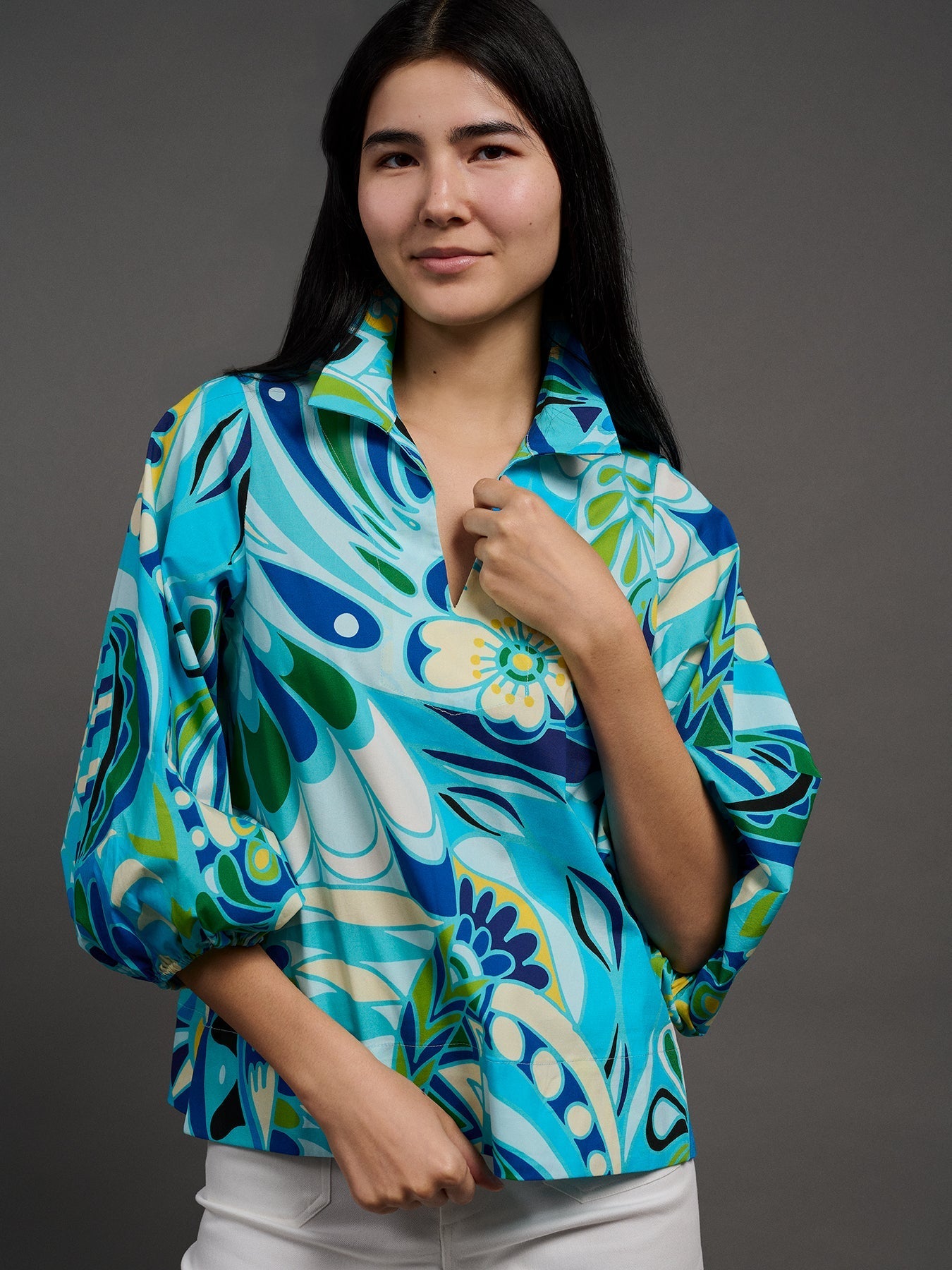 Maren Blouse Shakalaka Blue