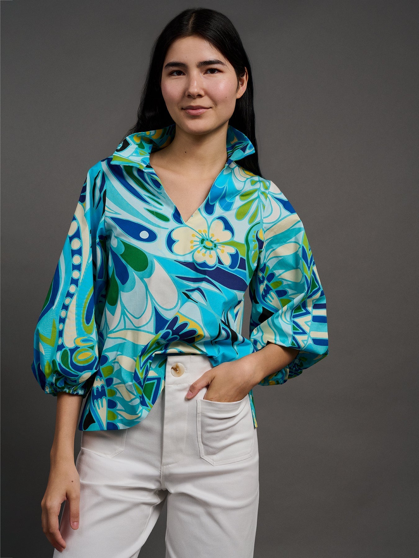 Maren Blouse Shakalaka Blue