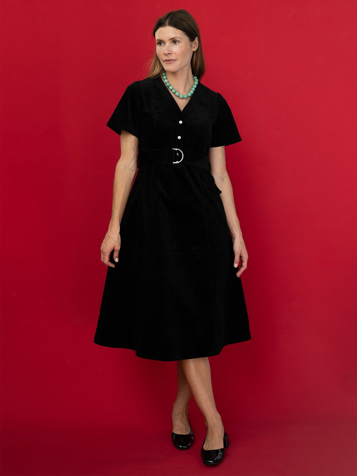 Maxine Dress Black Corduroy