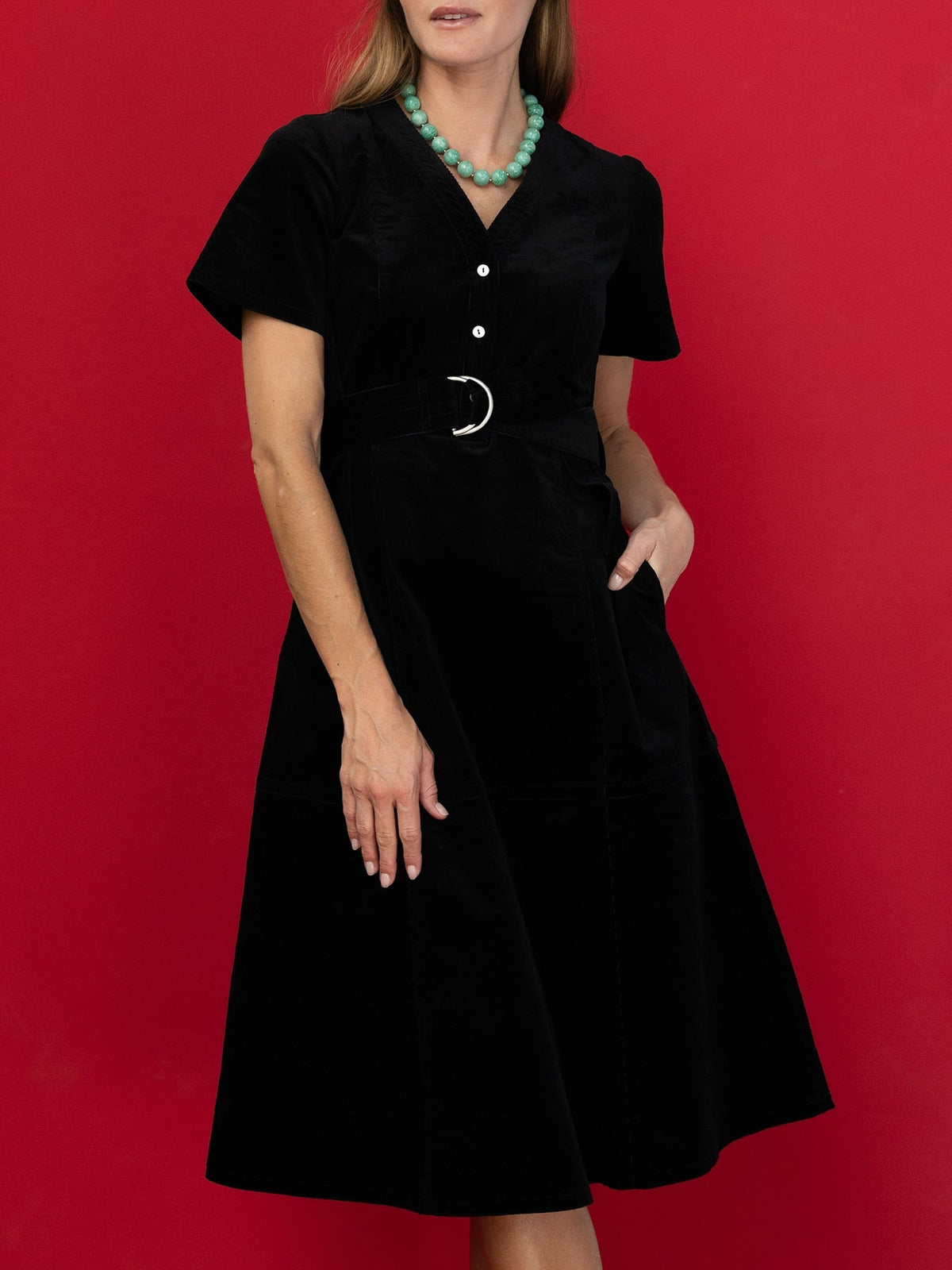 Maxine Dress Black Corduroy