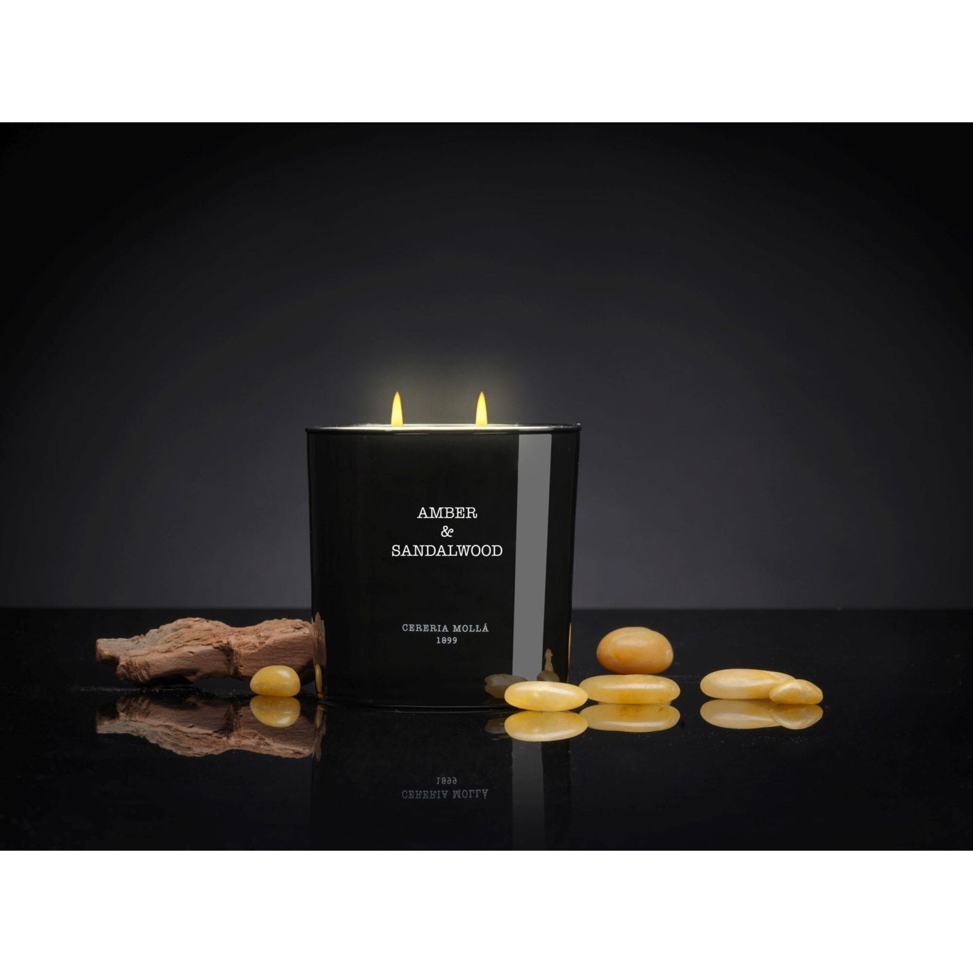 TESTER- Amber & Sandalwood 21 Oz. 3-Wick XL Candle - Just Fabulous Palm Springs