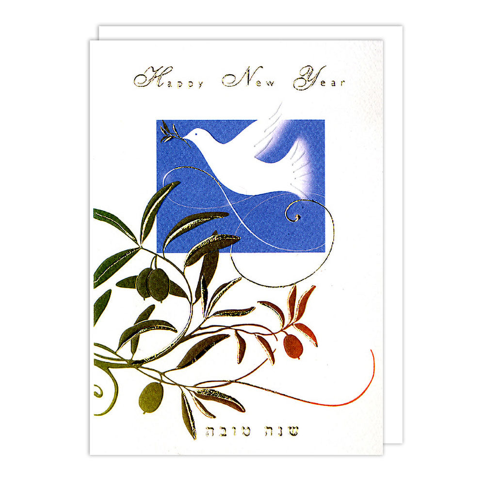 Blue Dove Jewish New Year Greeting Card