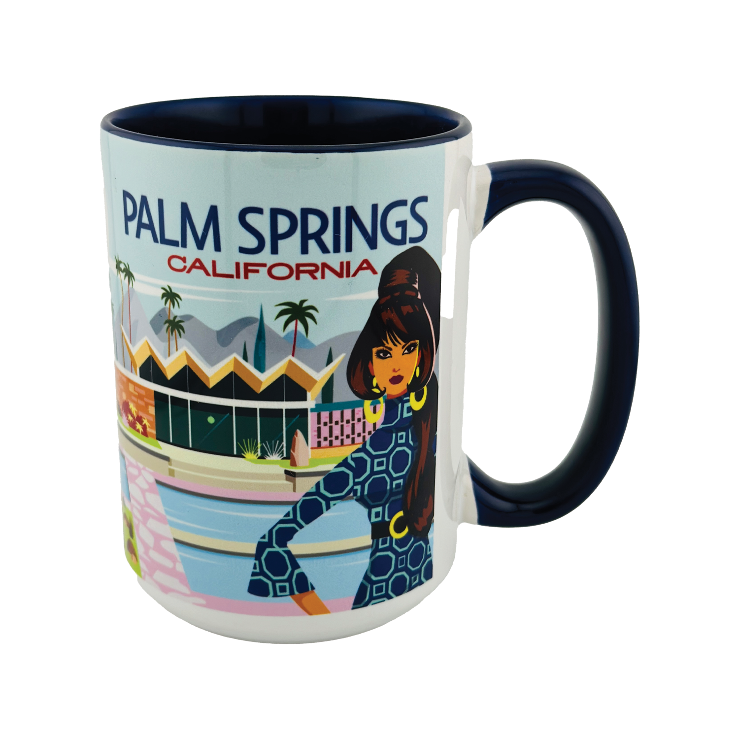 15oz Mug: Palm Springs Mod Gal - Just Fabulous Palm Springs