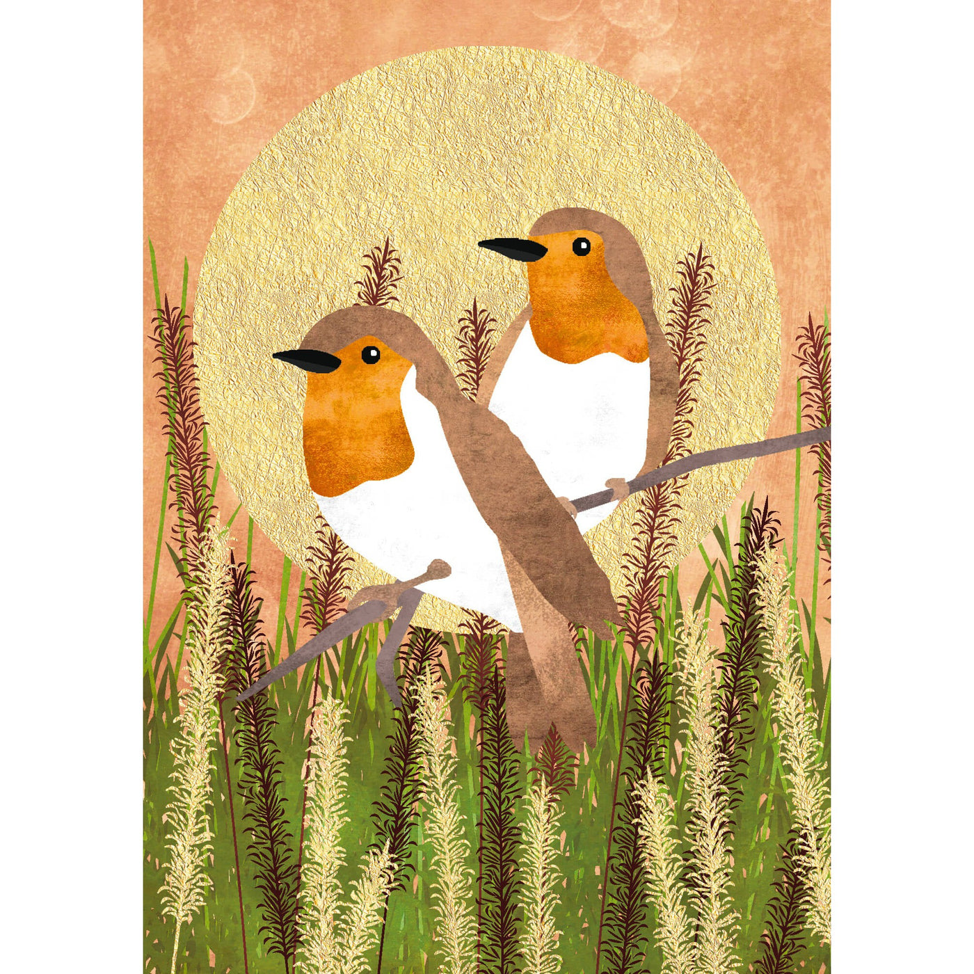 Birds And Sun Blank Greeting Card