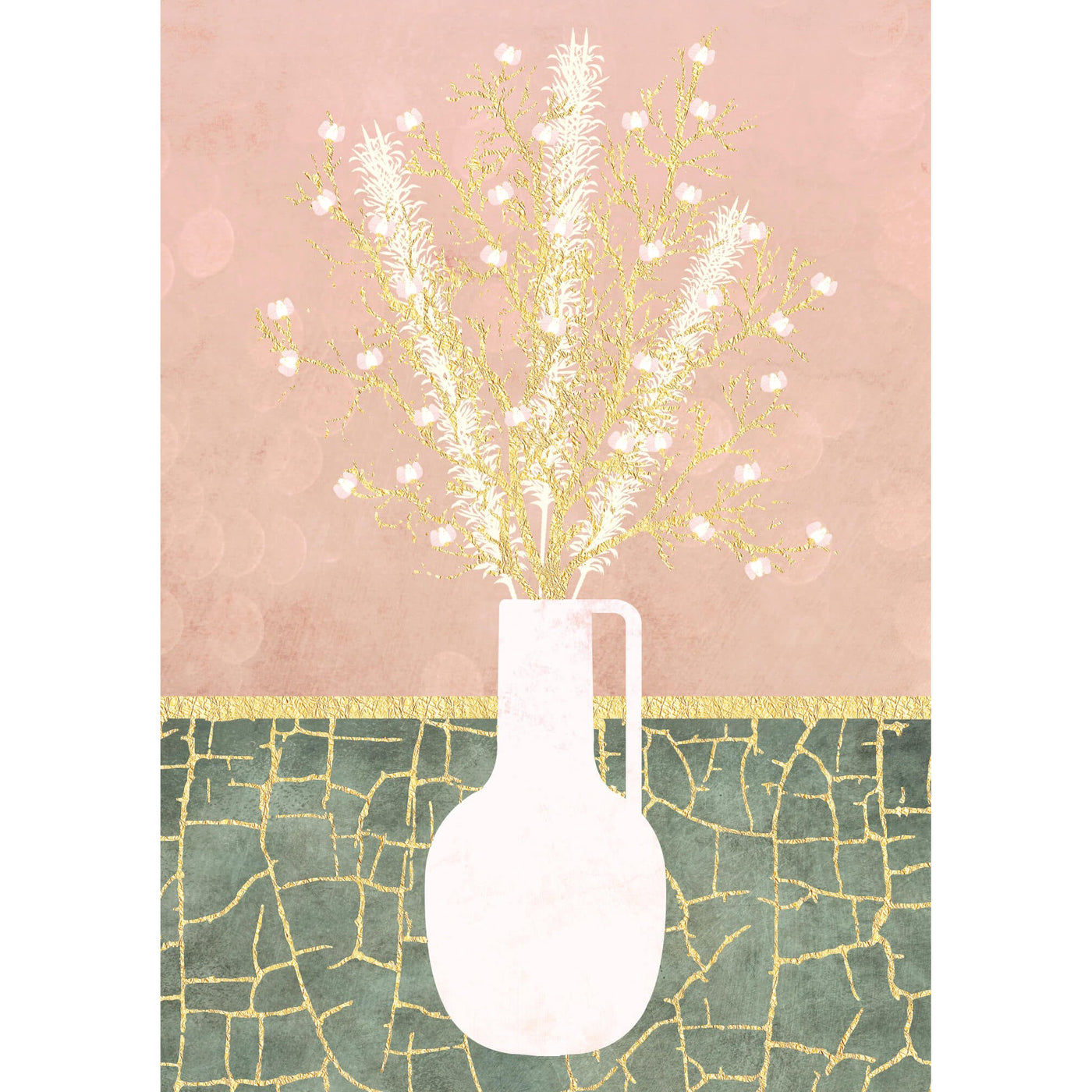 Vase And Branches Blank Greeting Card