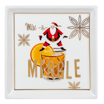 Santa Tidbit Plate- "Mix & Mingle"