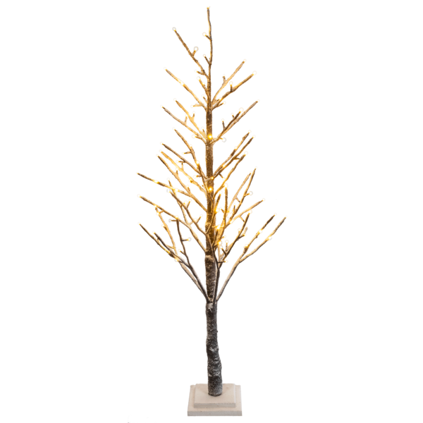 LED Warm White Light Up Twig Tree With Snow - 47"