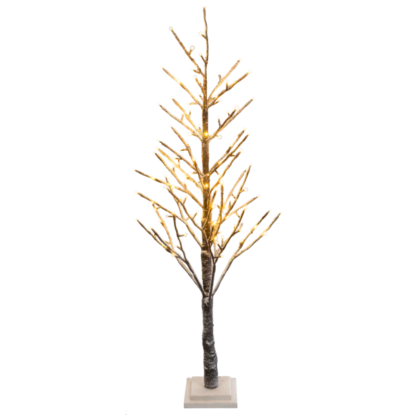 LED Warm White Light Up Twig Tree With Snow - 24"