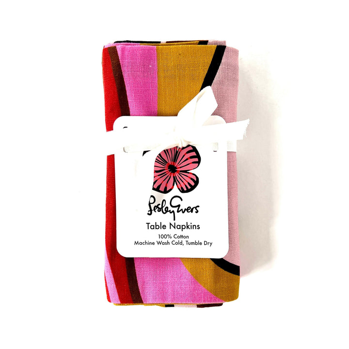 Burgundy Wave Napkins - Set Of 4