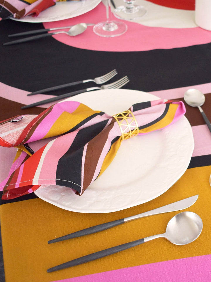 Burgundy Wave Napkins - Set Of 4