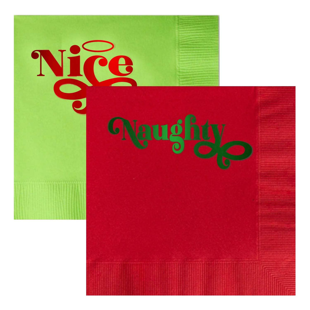Naughty And Nice Holiday Cocktail Napkins