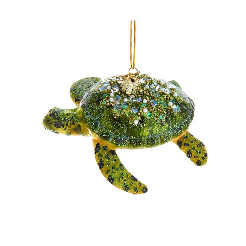 Sea Turtle Glass Ornament