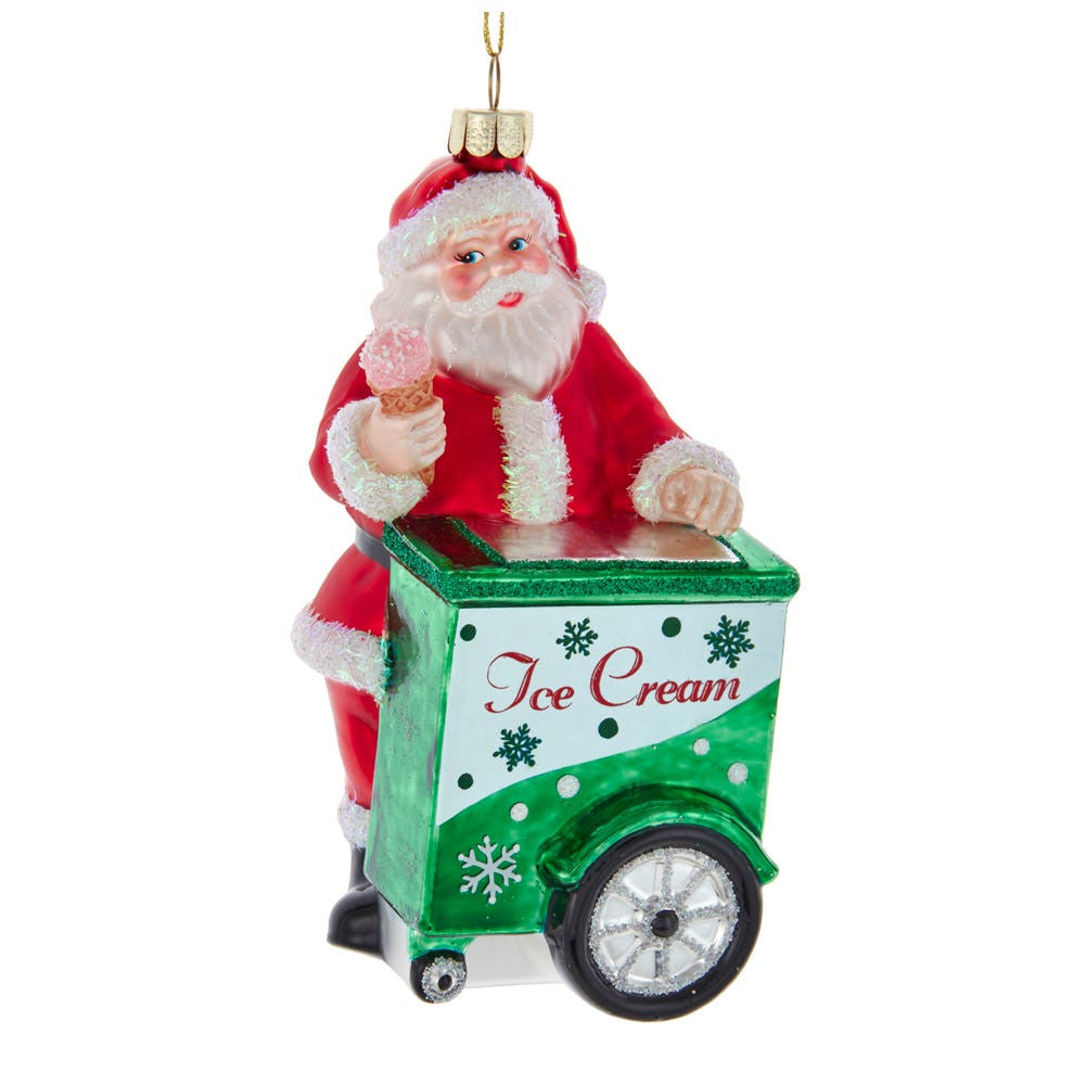 Ice Cream Vendor Santa Ornament