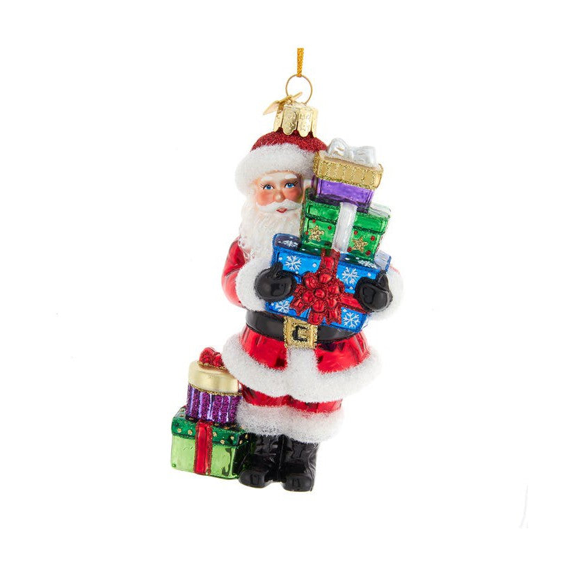 Santa With Gifts Ornament