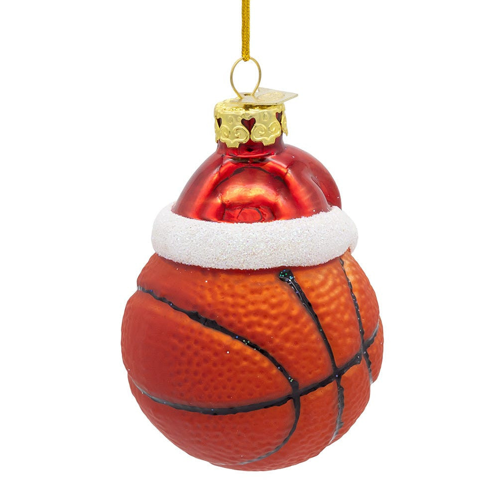Basketball With Santa Hat Ornament