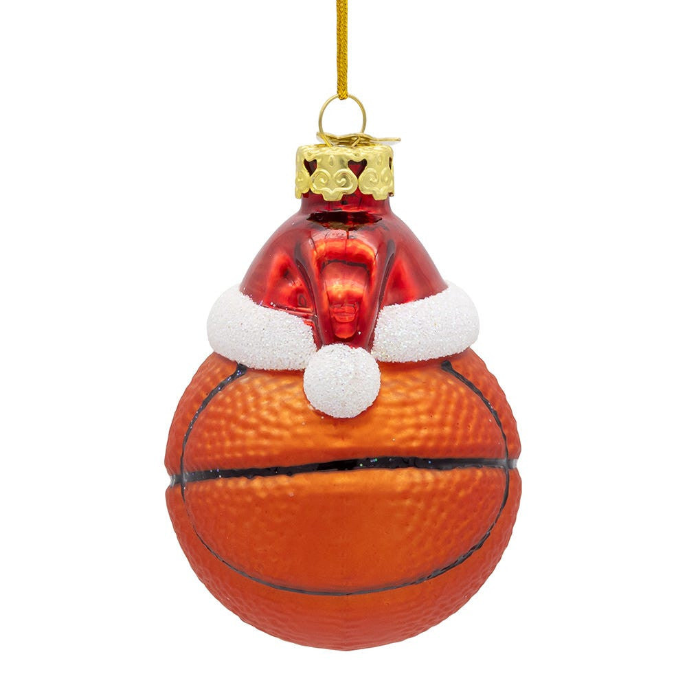 Basketball With Santa Hat Ornament