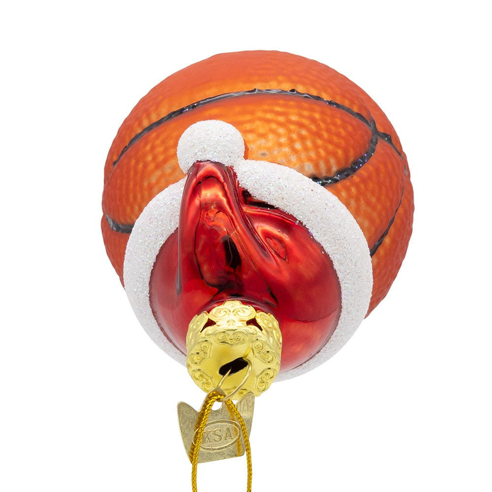 Basketball With Santa Hat Ornament