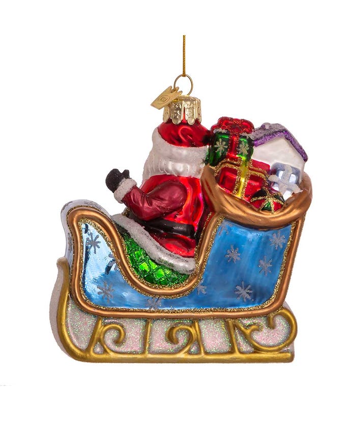 Santa With Sleigh Ornament