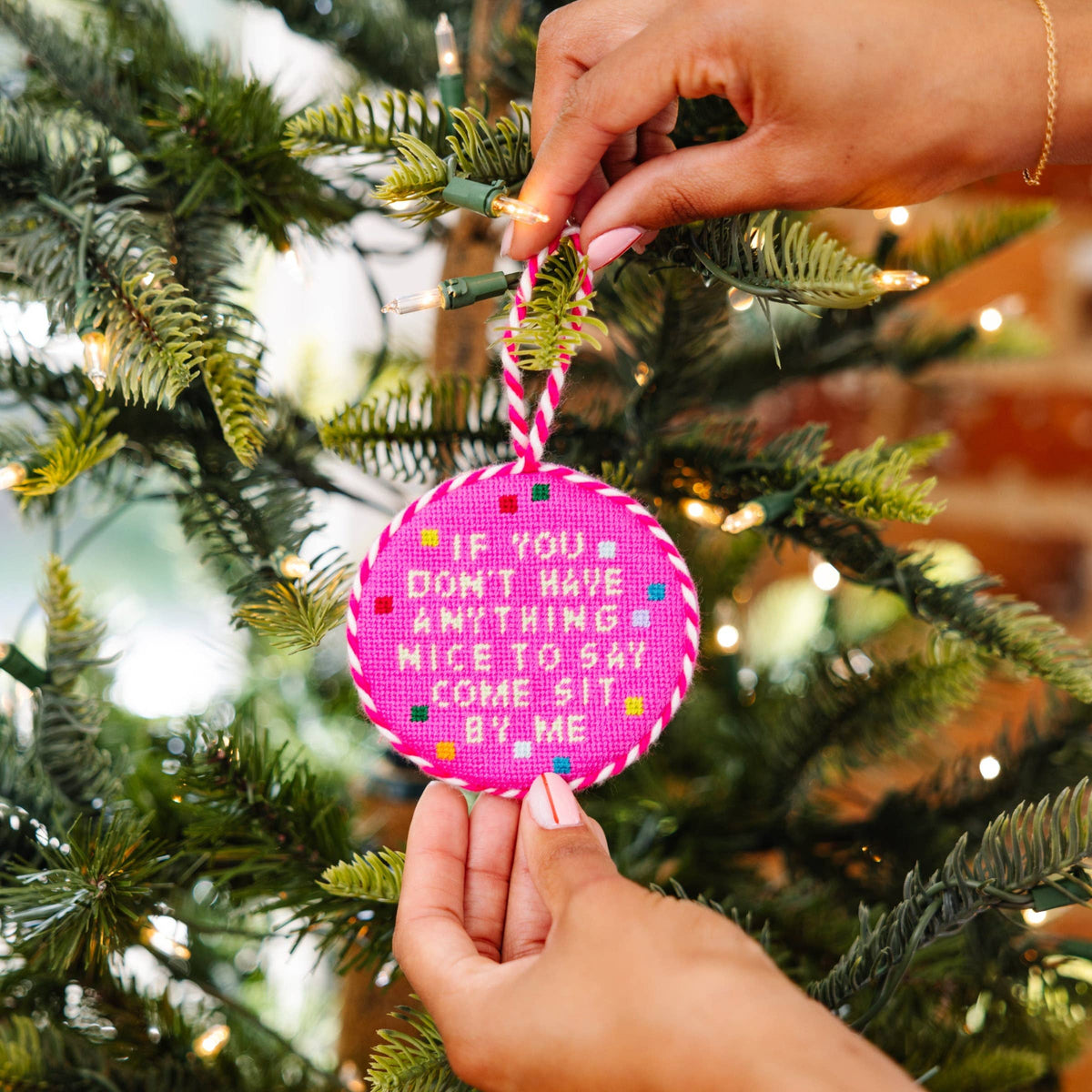 Needlepoint Ornament - Come Sit By Me