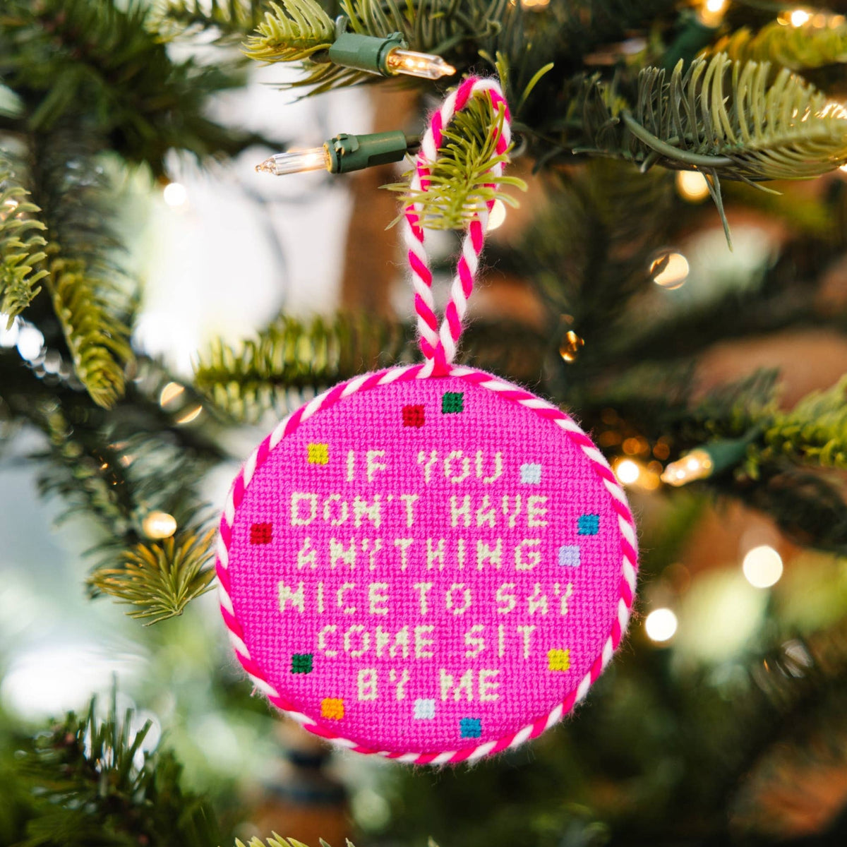 Needlepoint Ornament - Come Sit By Me