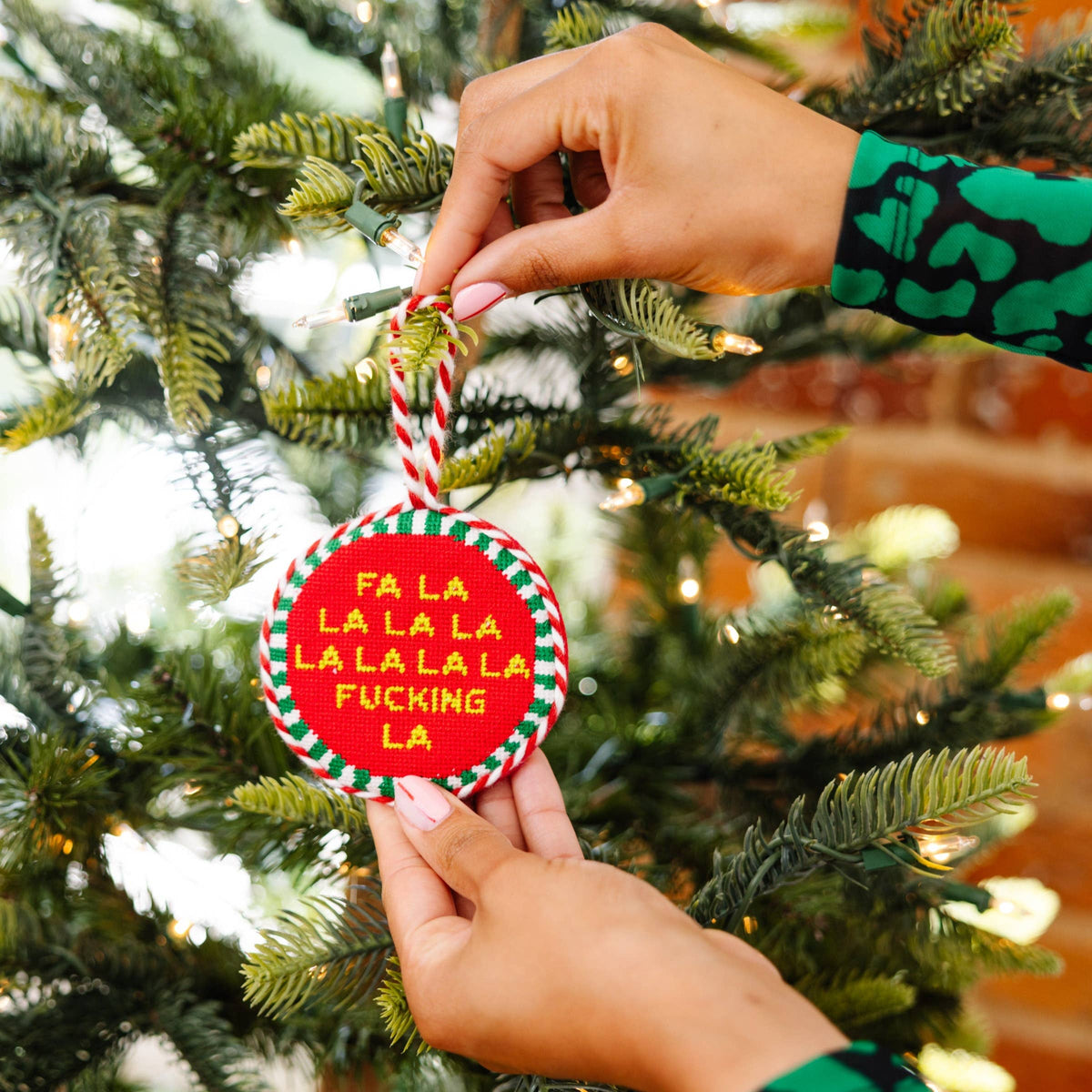 Needlepoint Ornament - Fa La La
