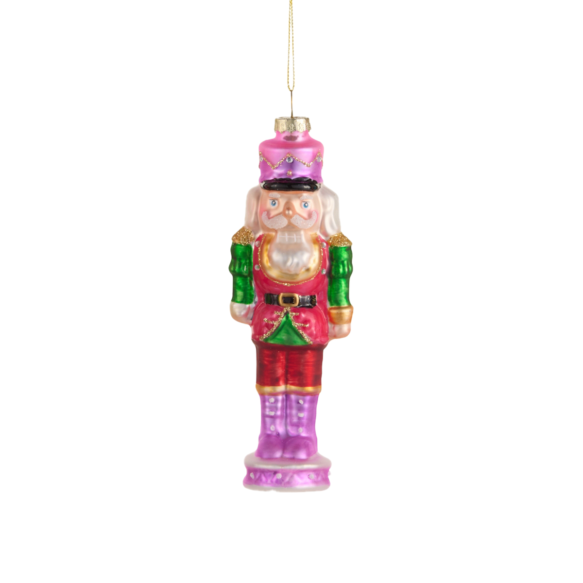 Neon Nutcracker Ornament - Purple Boots