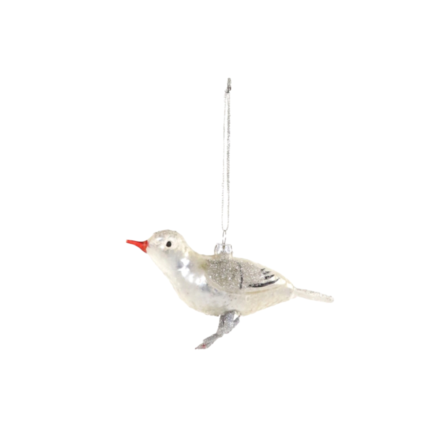 Heirloom Birds Ornament - White & Silver