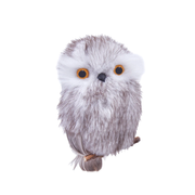 Grey Owl On Branch Ornament - No Ears
