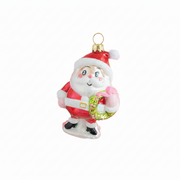 Baby Papa Noel Glass Ornament - Wreath