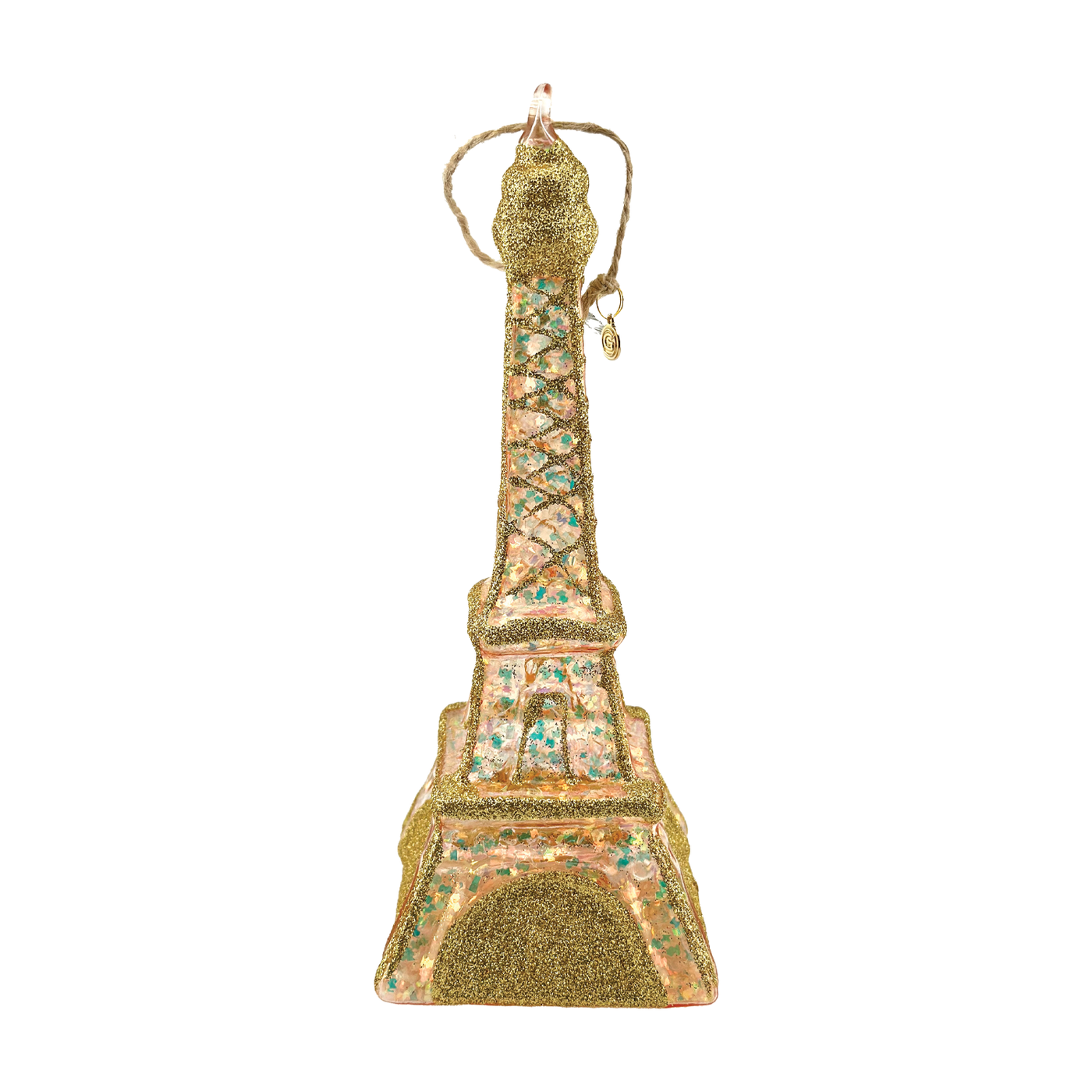 Rainbow Eiffel Tower Ornament - Peach
