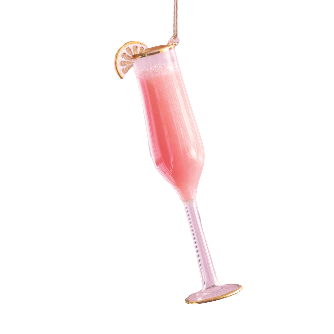 Champagne Cocktail Ornament - Peach