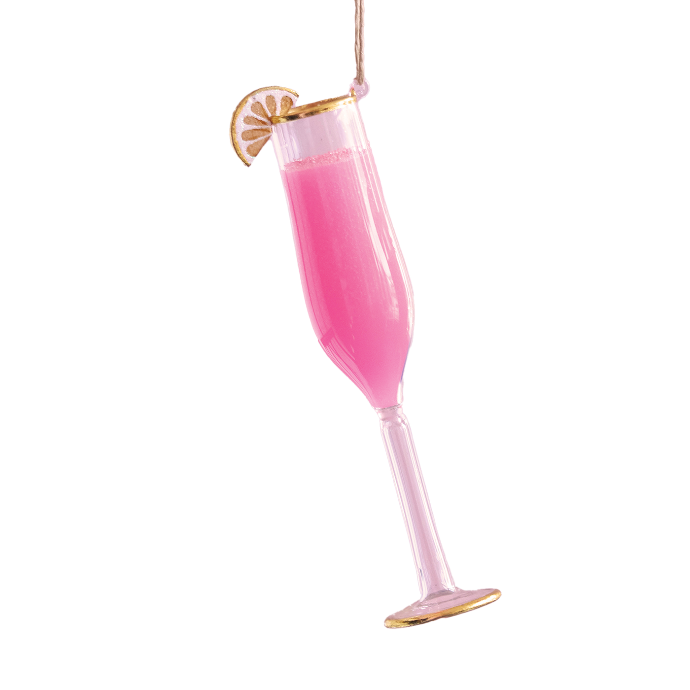 Champagne Cocktail Ornament - Pink