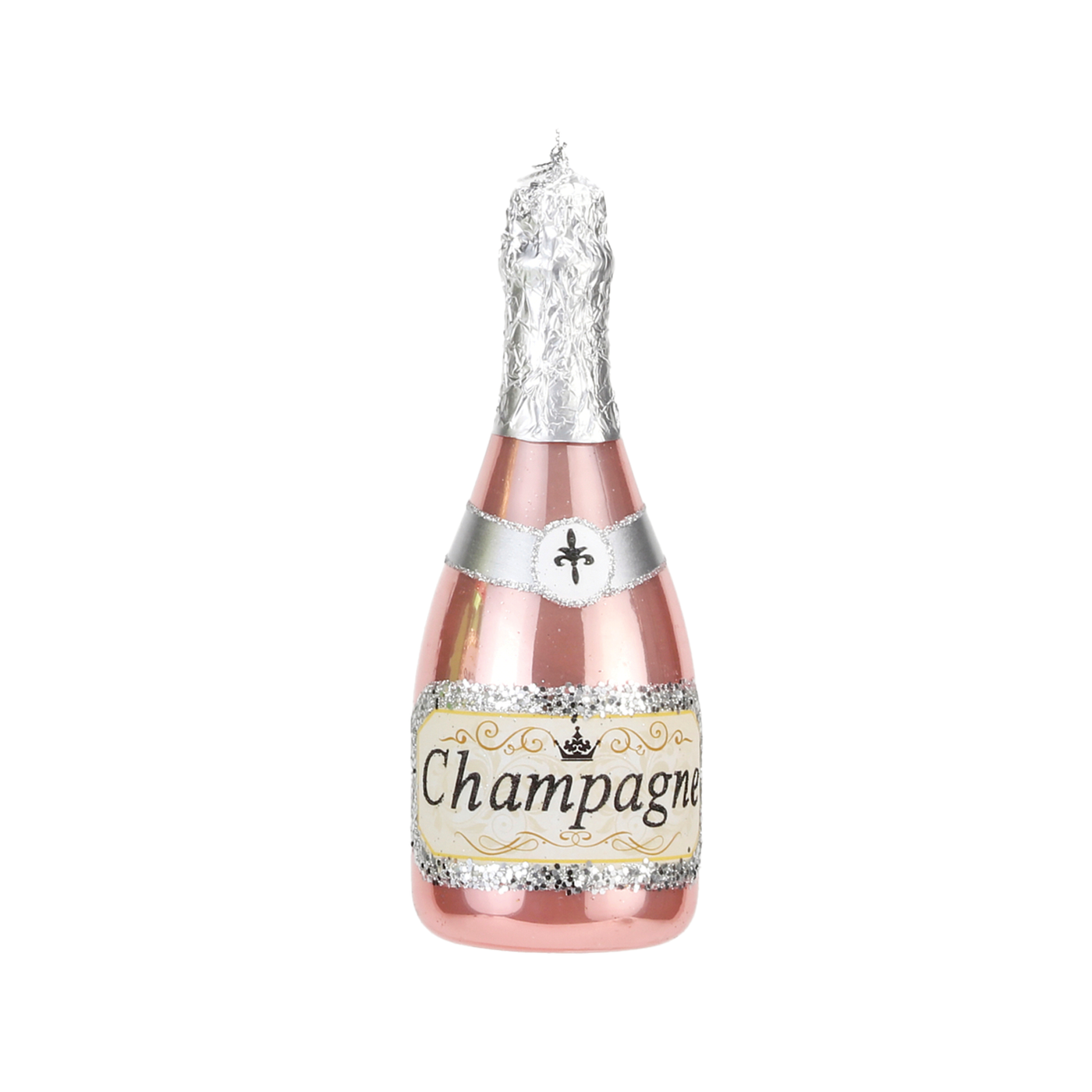 Champagne Bottle Ornament - Pink