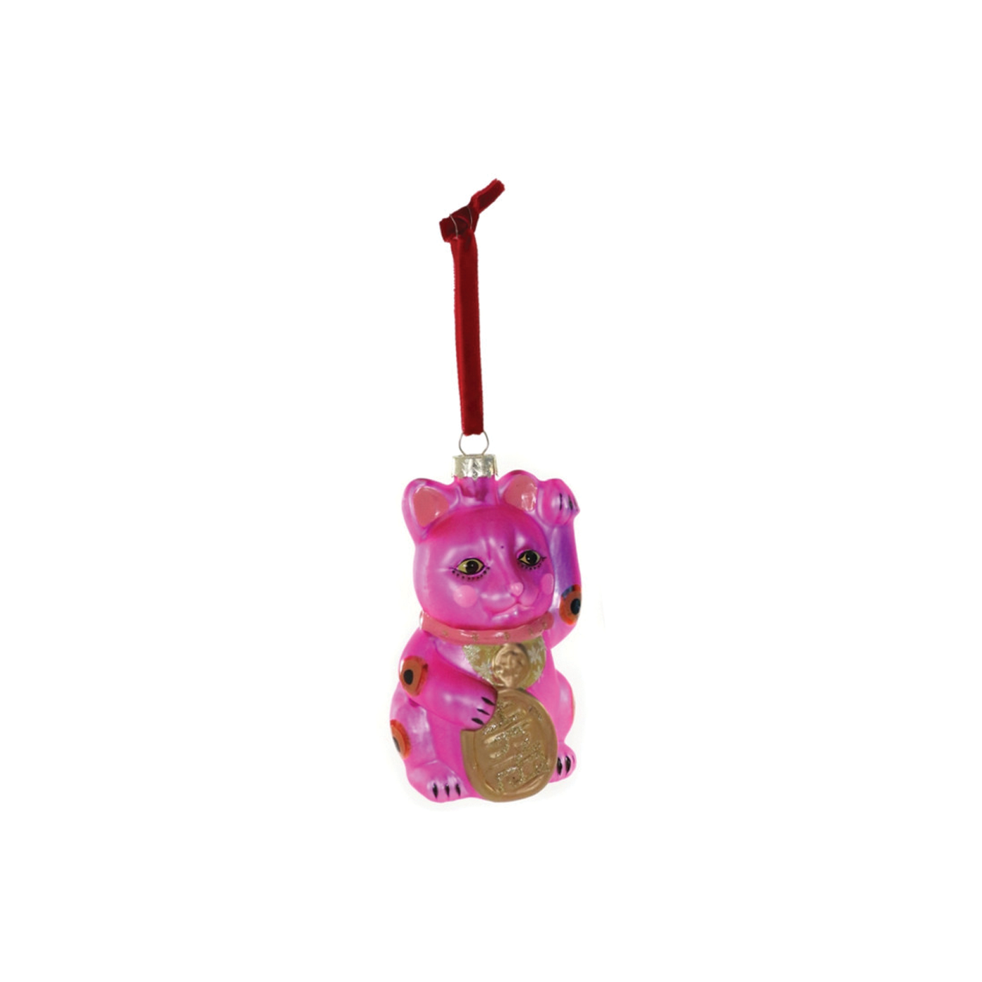 Lucky Cat Ornament - Pink