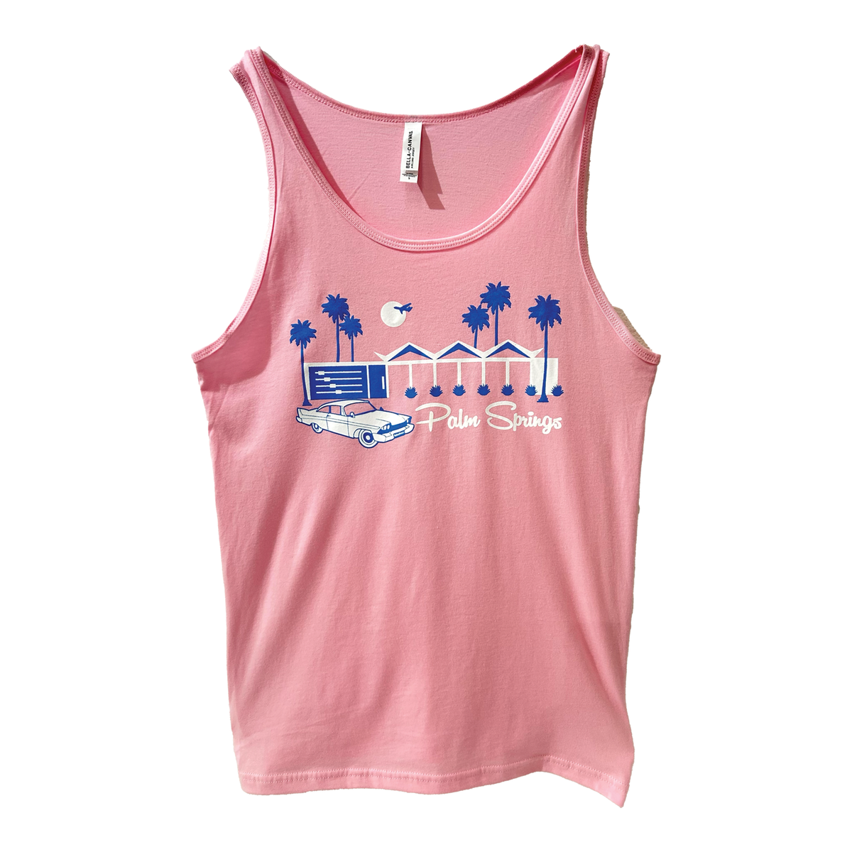 Zig Zag Unisex Tank Top - Pink/Teal - Just Fabulous Palm Springs