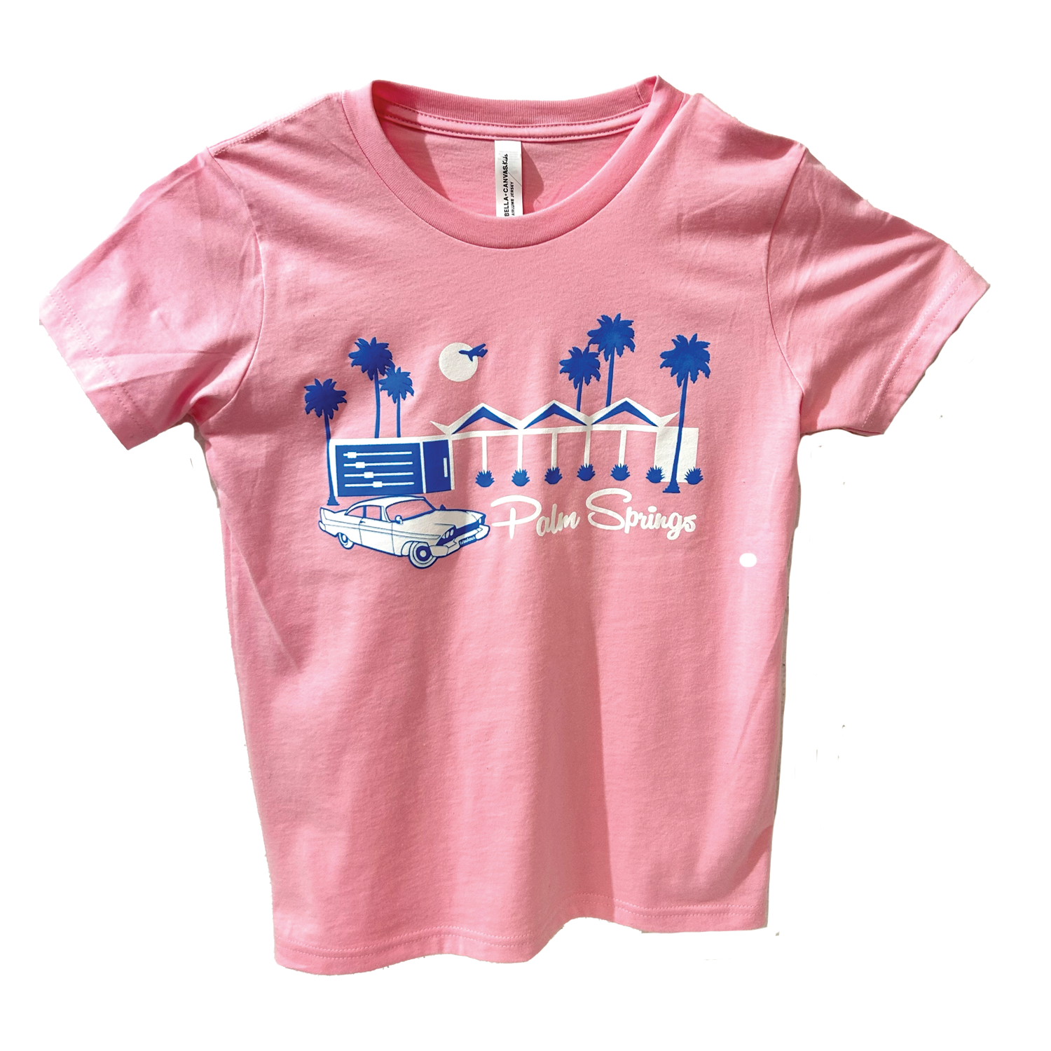 Zig Zag Youth Crew Neck T-Shirt Pink/Teal - Just Fabulous Palm Springs