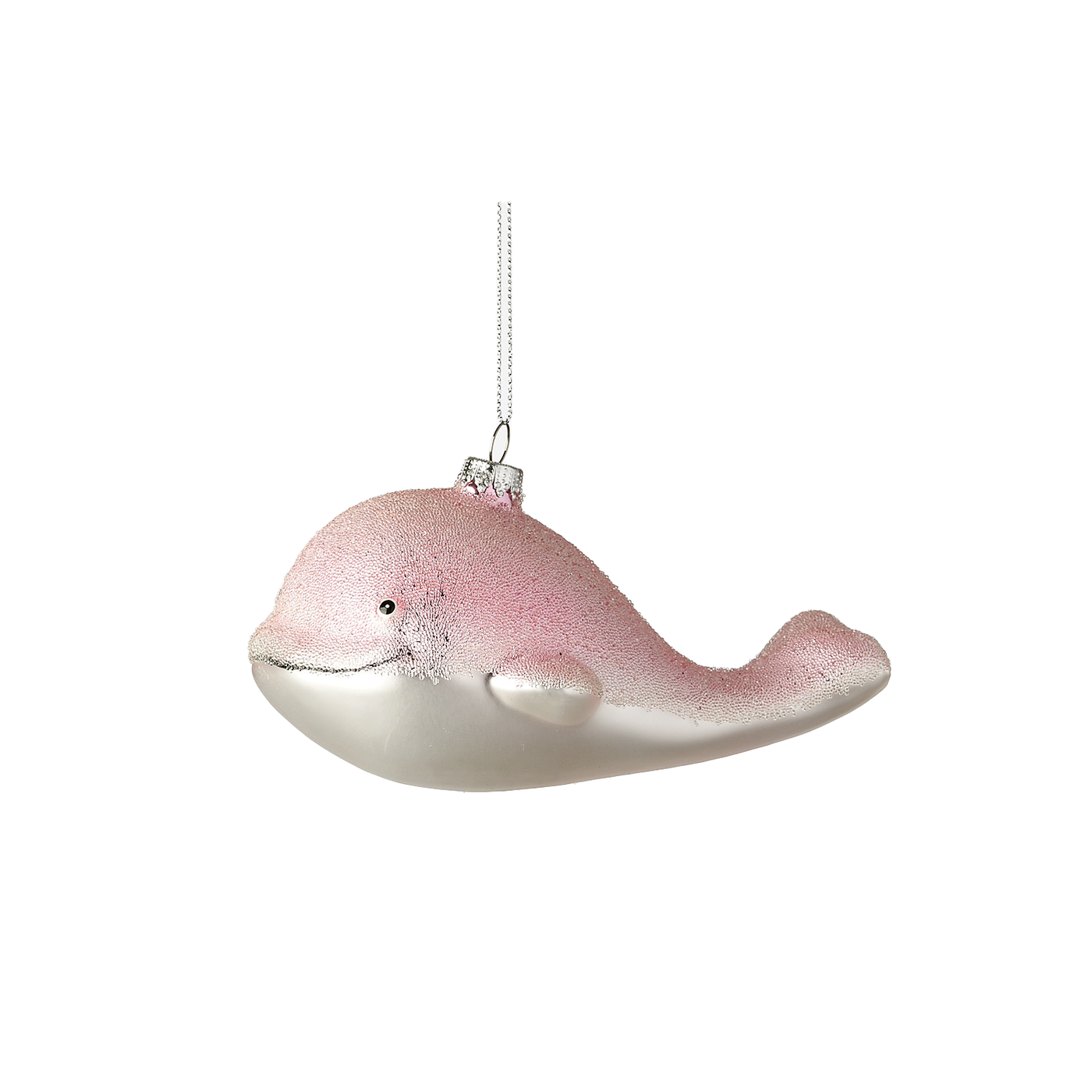 Whale Glass Ornament - Pink