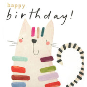 Striped Cat Birthday Card
