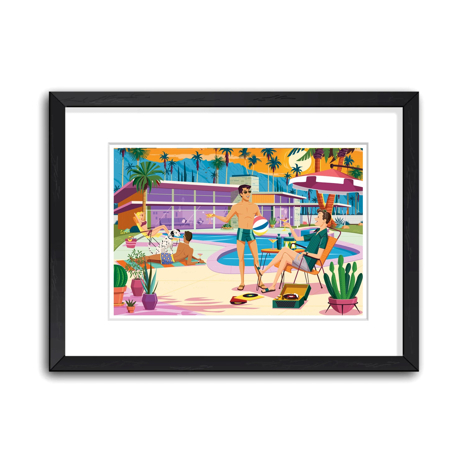 Print: #1 Pool Party Horizontal: 8" x 10" (Framed) - Just Fabulous Palm Springs