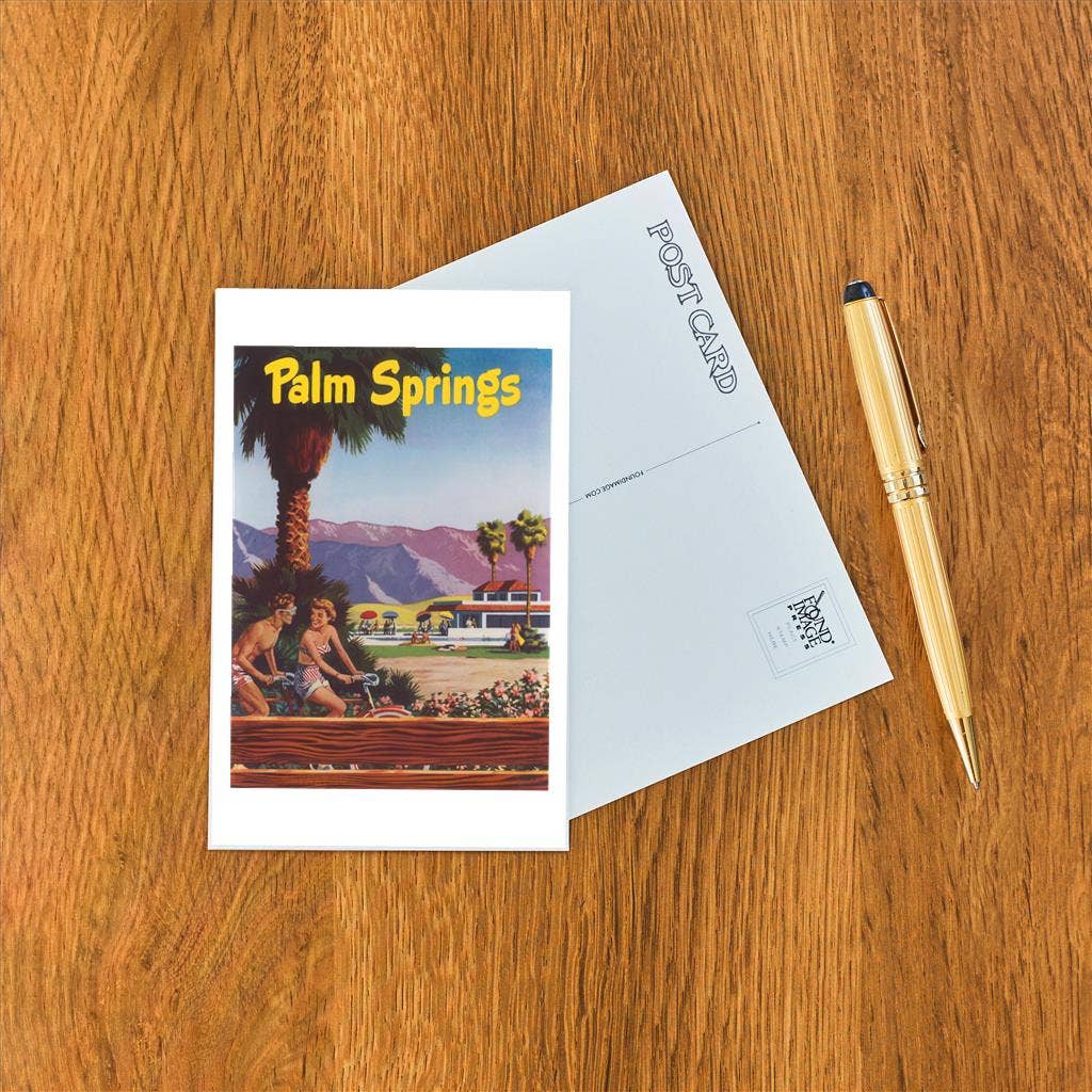 Vintage Palm Springs Tandem Bike Postcard - Just Fabulous Palm Springs