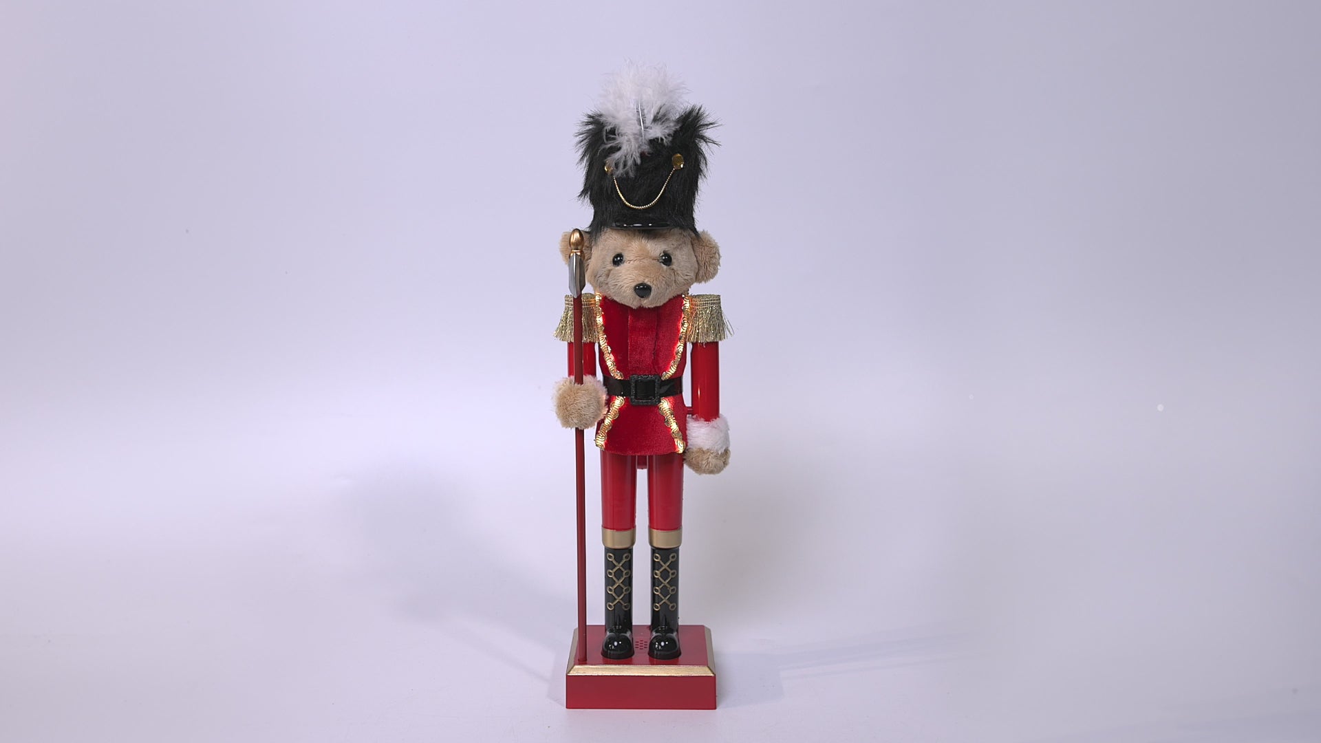 Load video: Lighted Musical Bear Nutcracker
