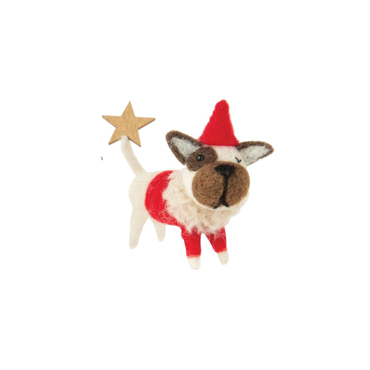 Puppy In Red Outfit Felt Ornament