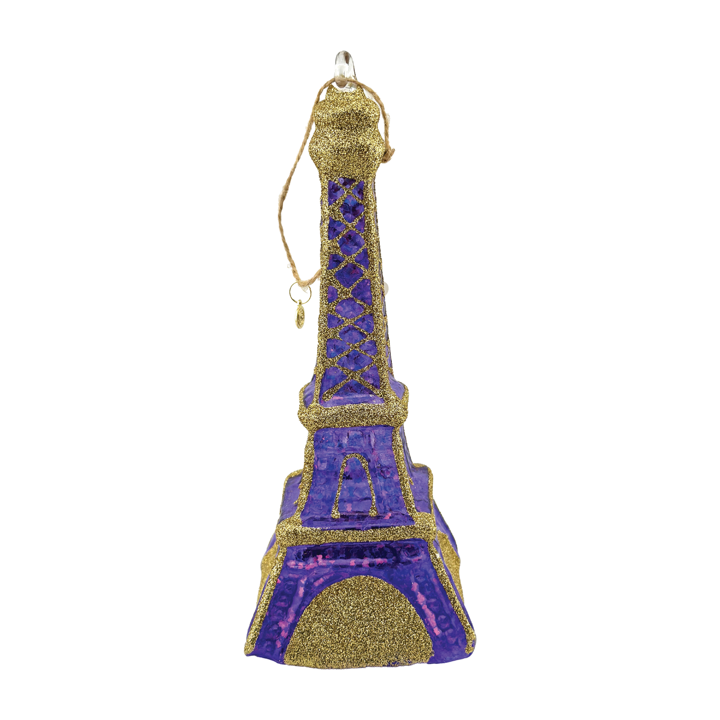 Rainbow Eiffel Tower Ornament - Lavender