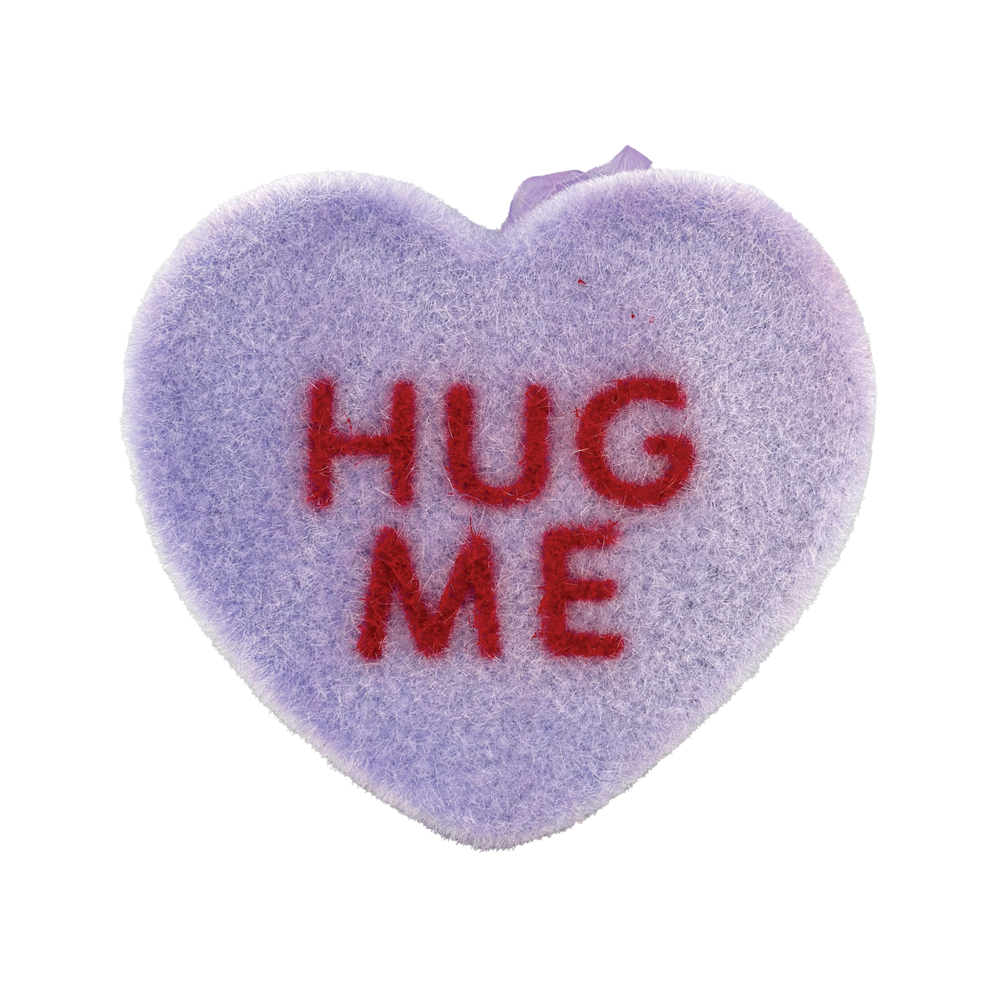 12" Flocked Conversation Heart - Purple Hug Me