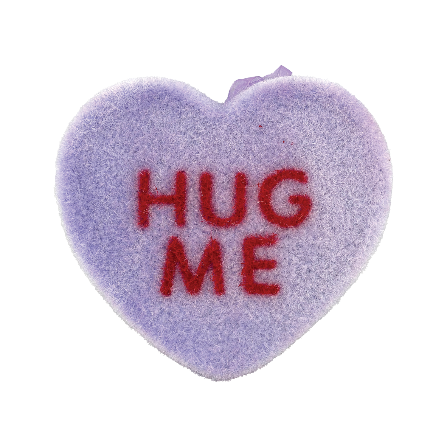 6" Flocked Conversation Heart - Purple Hug Me - Just Fabulous Palm Springs
