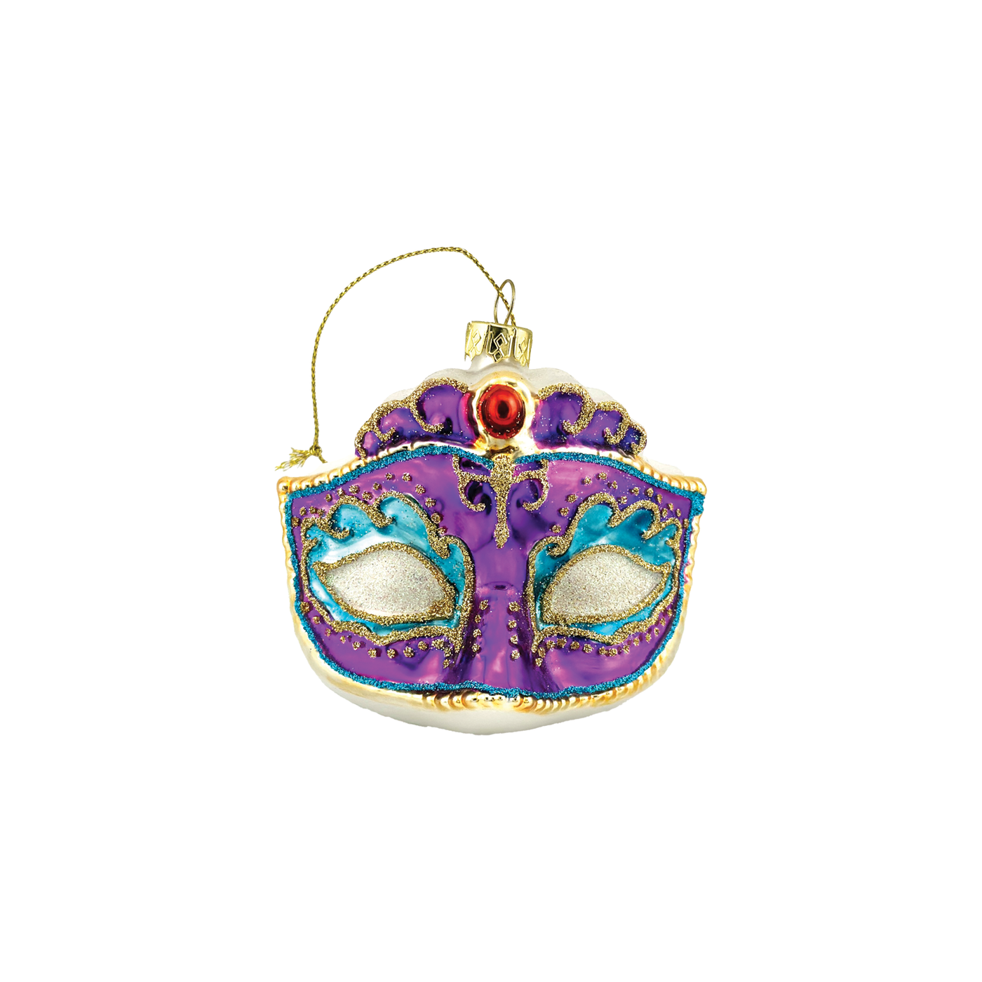 Peacock Inspired Mask Ornament - Purple